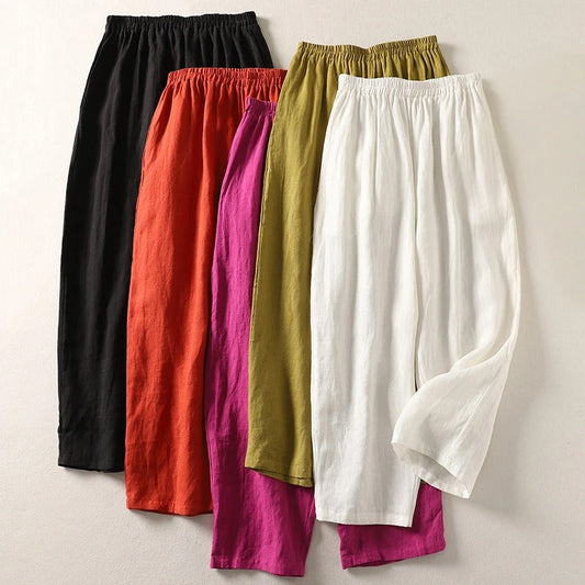 Amalia — Pantalones holgados de lino