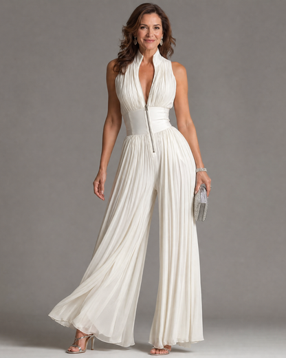 Zakira | Mono elegante plisado con cuello halter