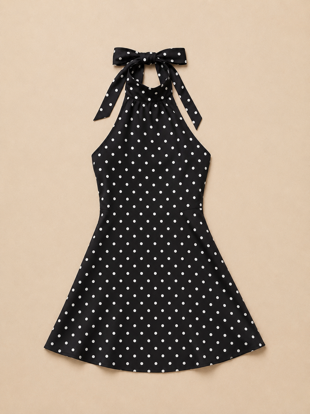 Chloe-Vestido Halter con lunares