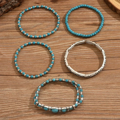 Pulsera Boho Turquesa de Múltiples Capas