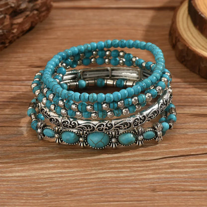 Pulsera Boho Turquesa de Múltiples Capas