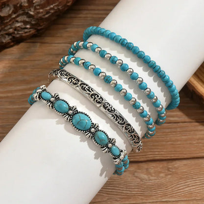 Pulsera Boho Turquesa de Múltiples Capas