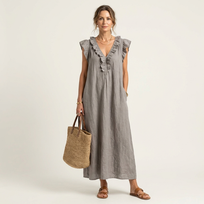 Josette | Vestido largo con cuello en V