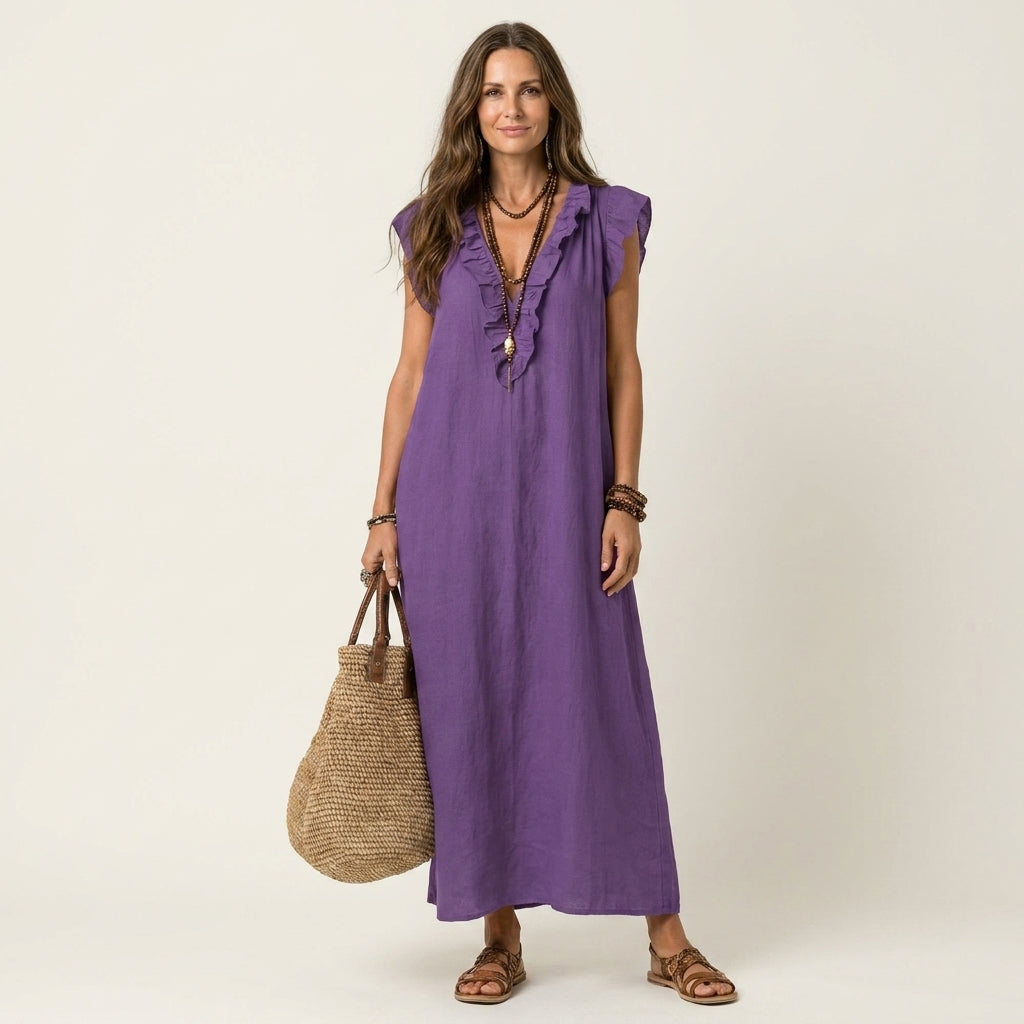 Josette | Vestido largo con cuello en V
