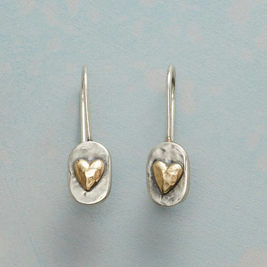 Pendientes Corazón Vintage Bicolor