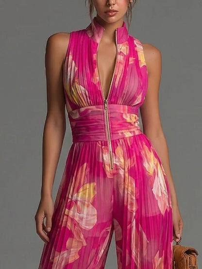 Zakira | Mono elegante plisado con cuello halter