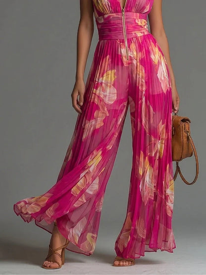 Zakira | Mono elegante plisado con cuello halter